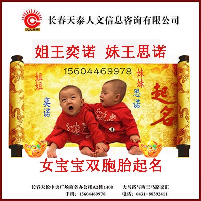 大雙王奕諾小雙王思諾雙胞胎女寶寶起名